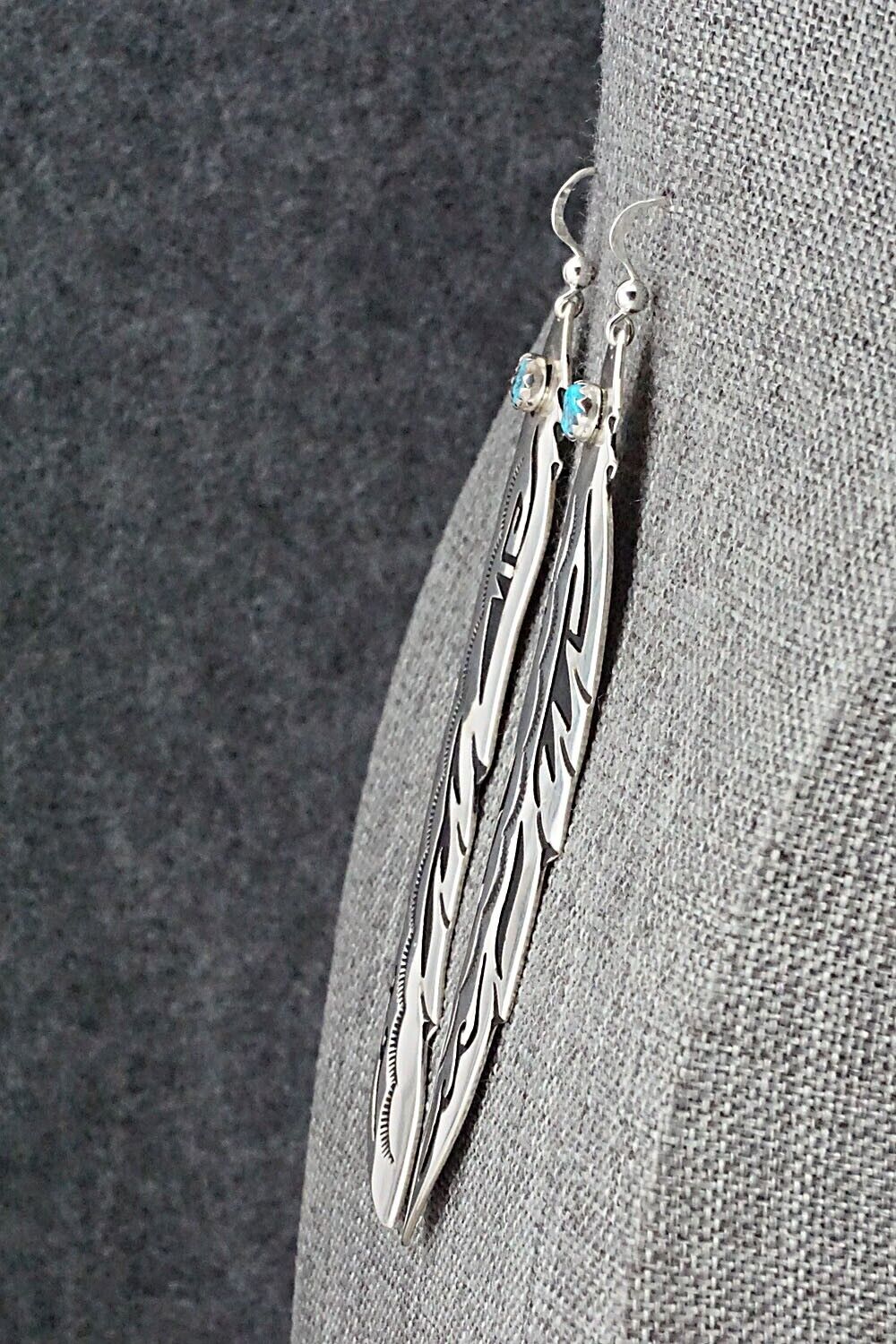Turquoise & Sterling Silver Earrings - Rosita Singer
