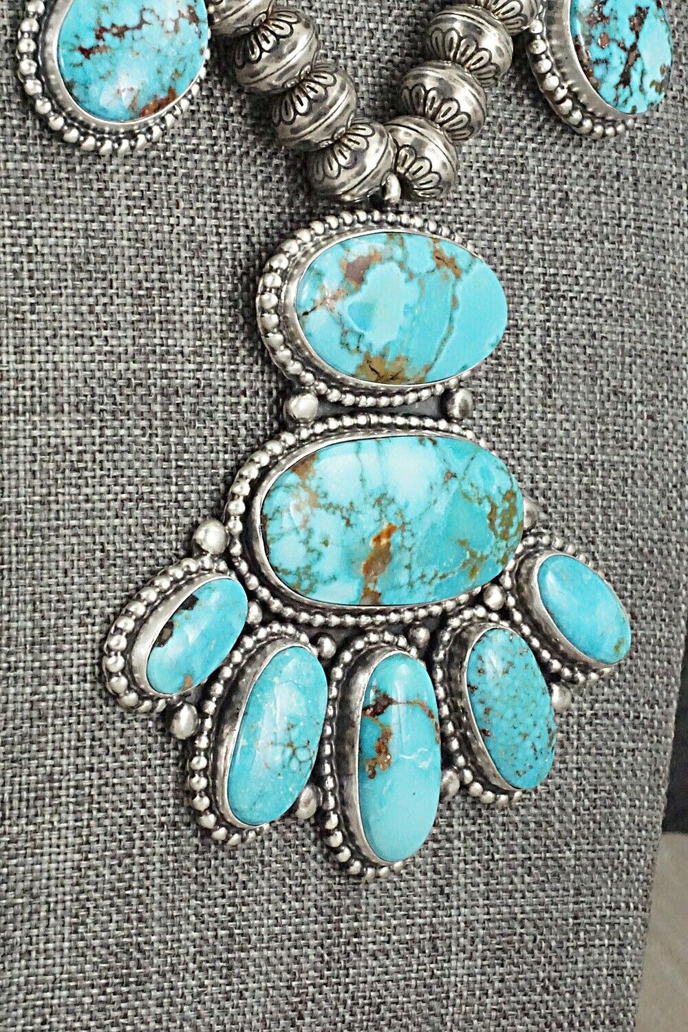 Turquoise & Sterling Silver Necklace and Earrings Set - Randy Boyd