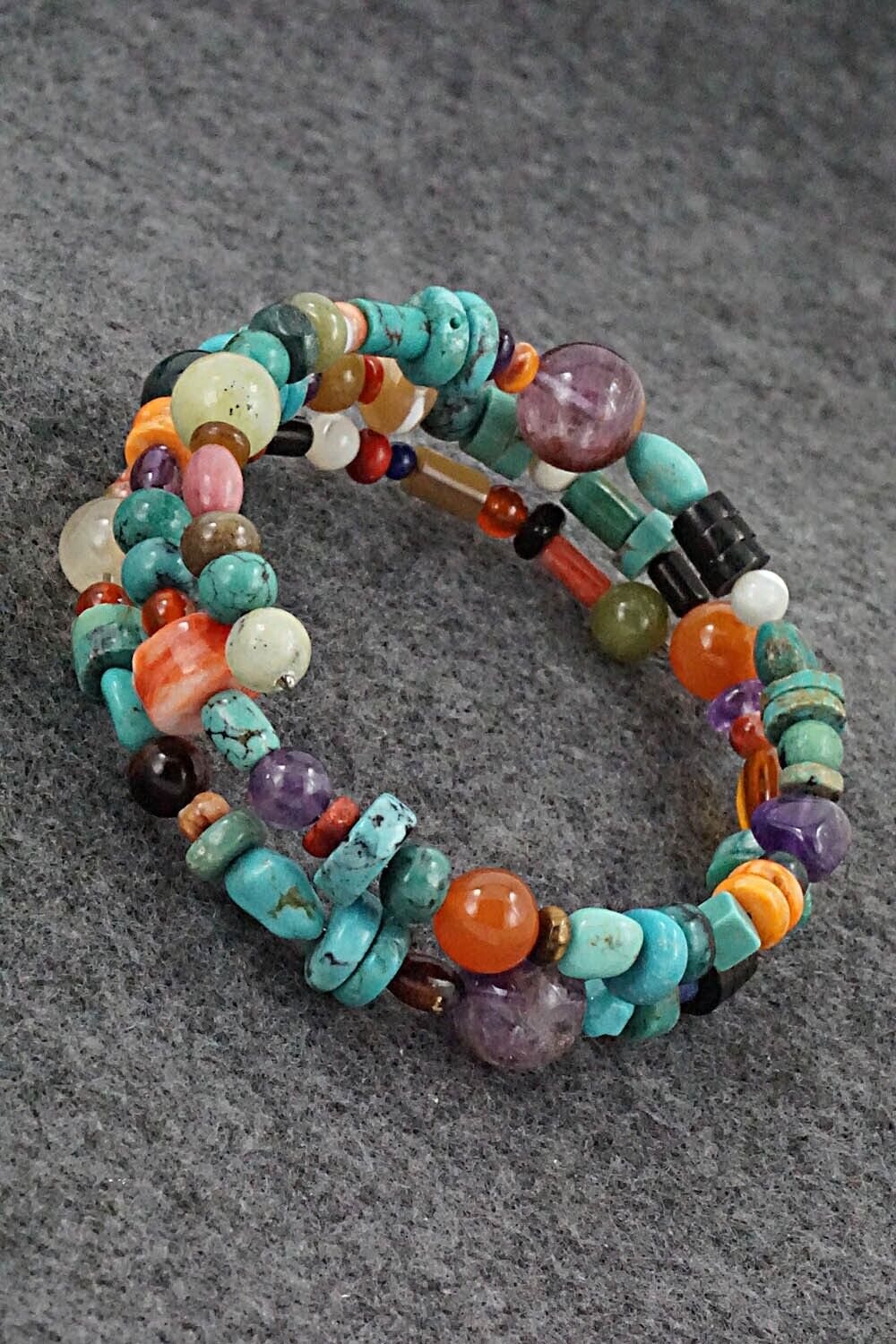 Multi-Stone Beaded Wrap Bracelet - Helen Tsosie