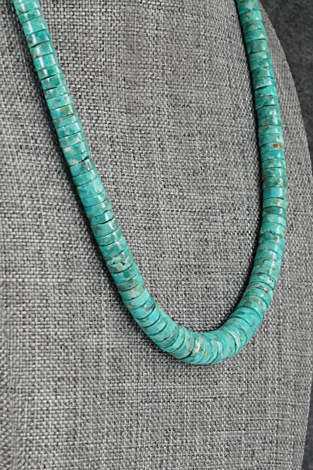 Turquoise & Sterling Silver Necklace 18" - Doreen Jake