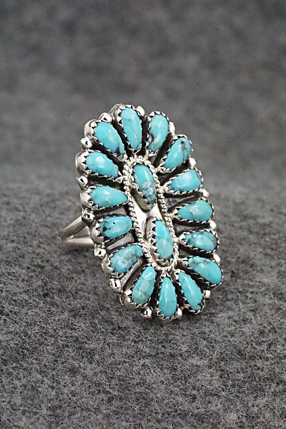 Turquoise & Sterling Silver Ring - Zeita Begay - Size 7.5