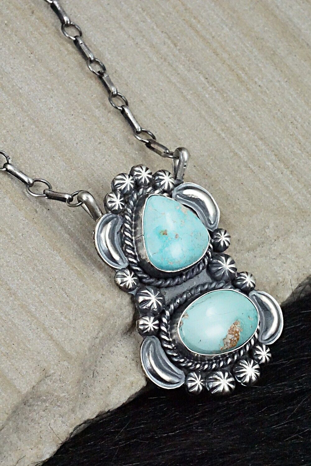 Turquoise & Sterling Silver Necklace - Jeff James