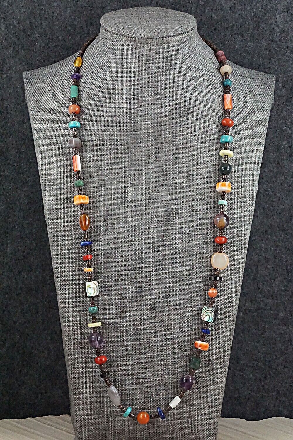Multi-Stone and Sterling Silver Necklace - Helen Tsosie