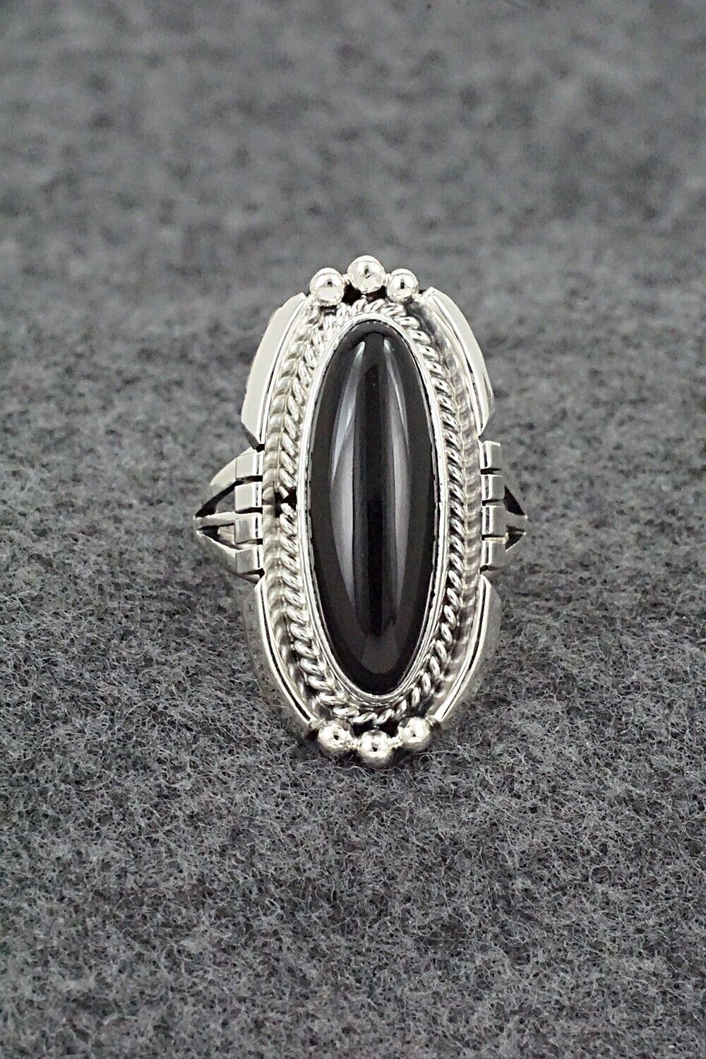 Onyx & Sterling Silver Ring - Samuel Yellowhair - Size 6