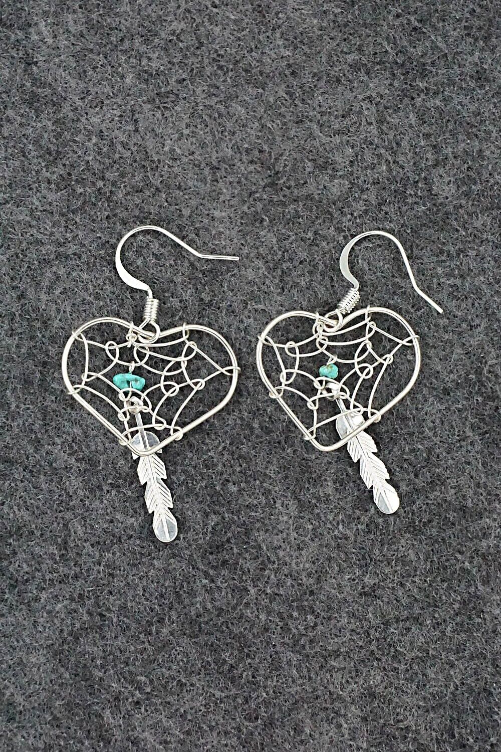 Turquoise & Sterling Silver Earrings - Helena Yazzie