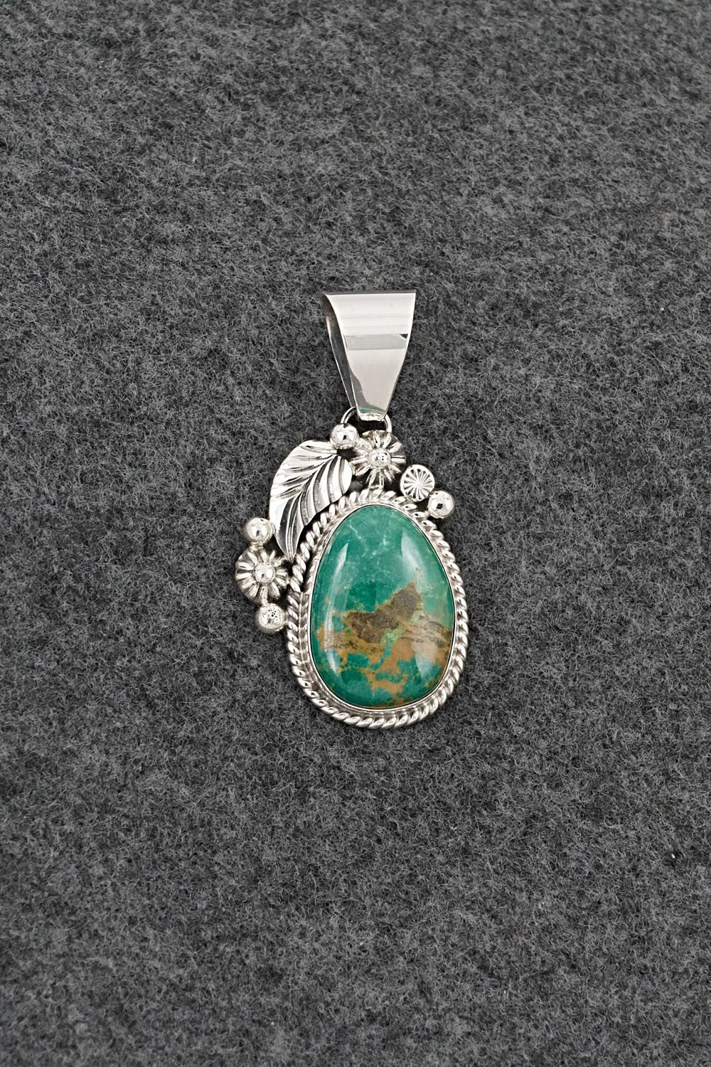 Turquoise & Sterling Silver Pendant - Ella Linkin