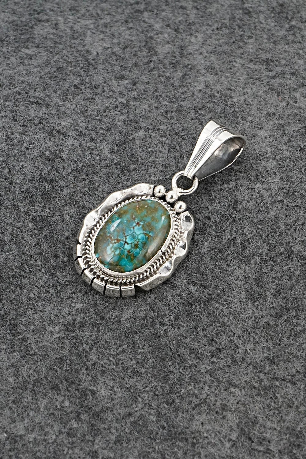 Turquoise & Sterling Silver Pendant - Samuel Yellowhair