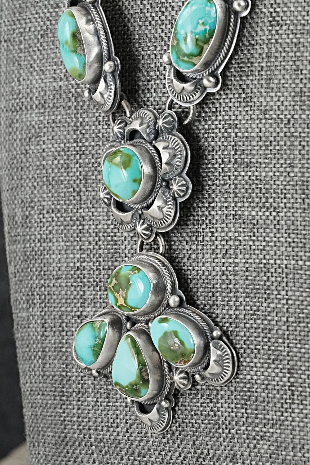 Turquoise & Sterling Silver Necklace and Earrings Set - Randy Boyd
