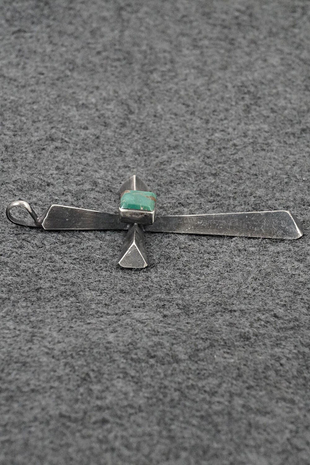 Turquoise & Sterling Silver Pendant - Raymond Betsoi