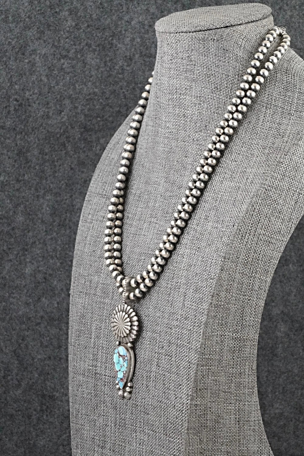 Turquoise & Sterling Silver Necklace - Tom Lewis