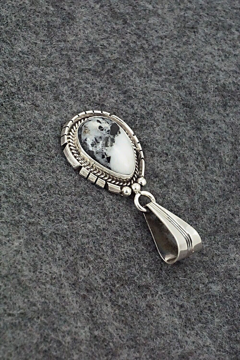 White Buffalo & Sterling Silver Pendant - Samuel Yellowhair