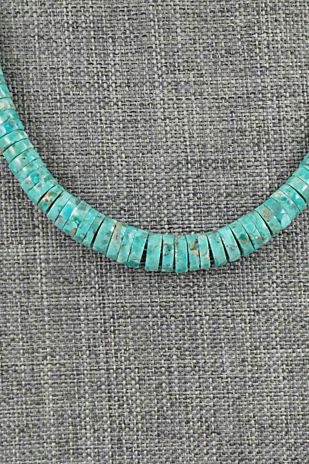 Turquoise & Sterling Silver Necklace 18" - Doreen Jake