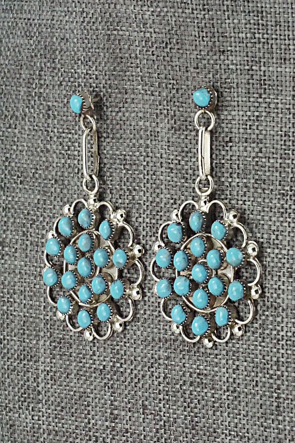 Turquoise & Sterling Silver Earrings - Yvette Kaamasee