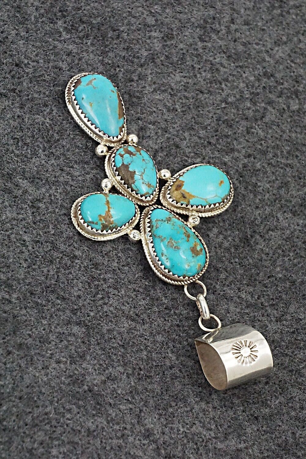 Turquoise & Sterling Silver Pendant - Ernest Hawthorne