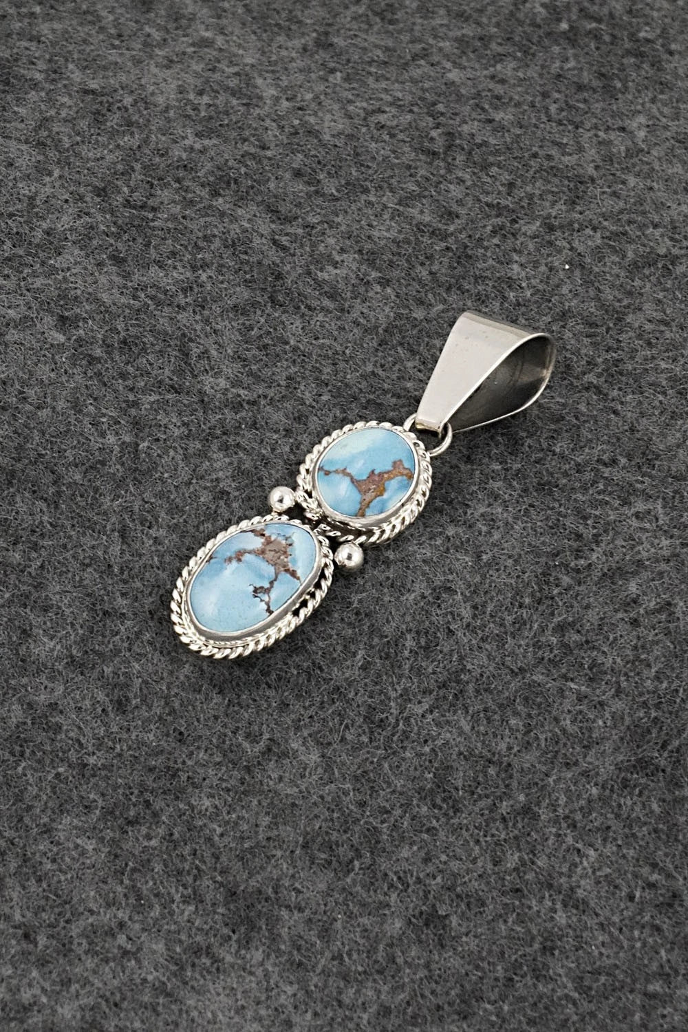 Turquoise & Sterling Silver Pendant - Eugene Gruber