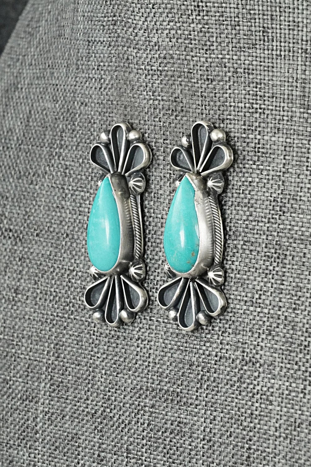 Turquoise & Sterling Silver Earrings - Bobby Johnson