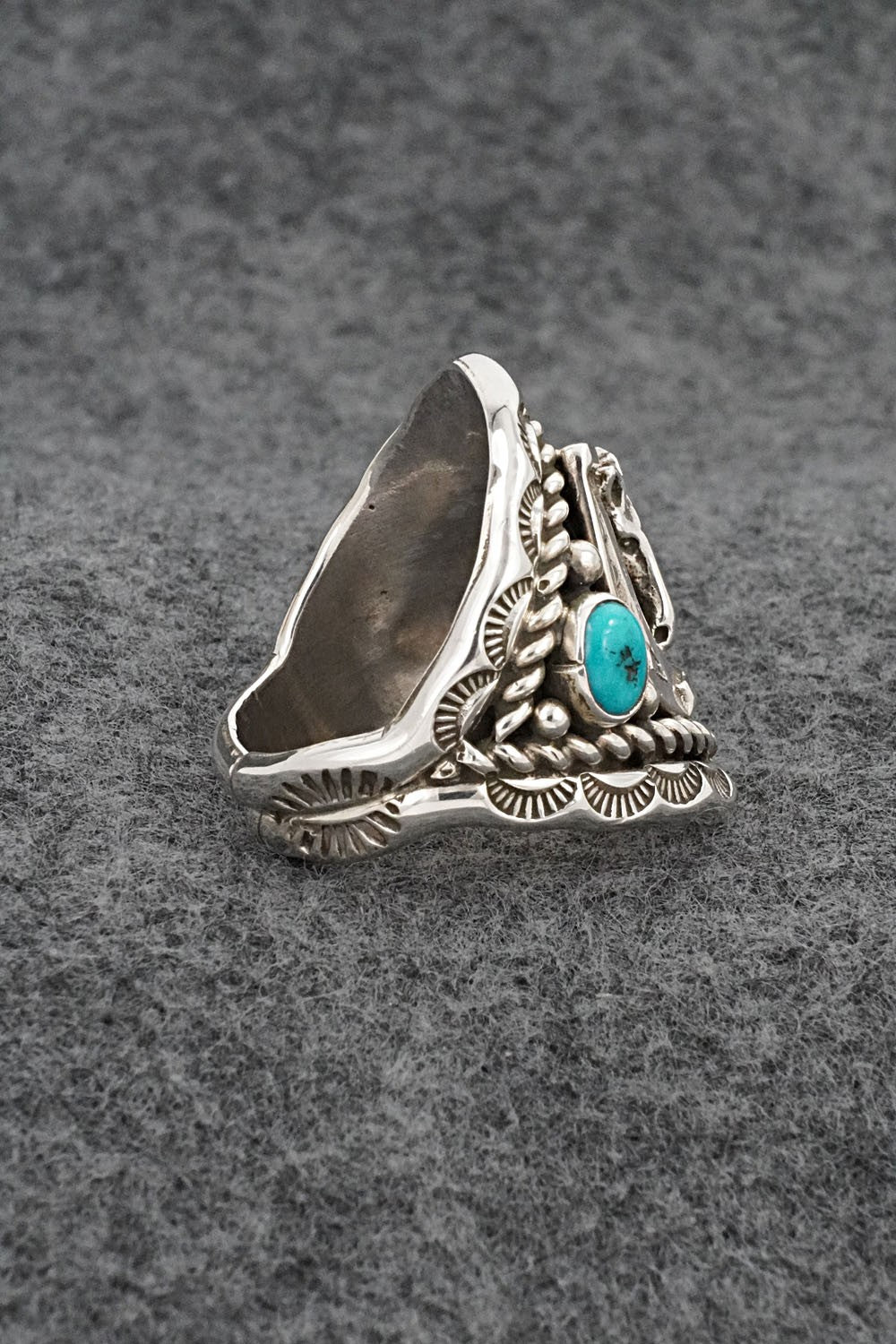 Turquoise & Sterling Silver Ring - Melvin Jones - Size 11