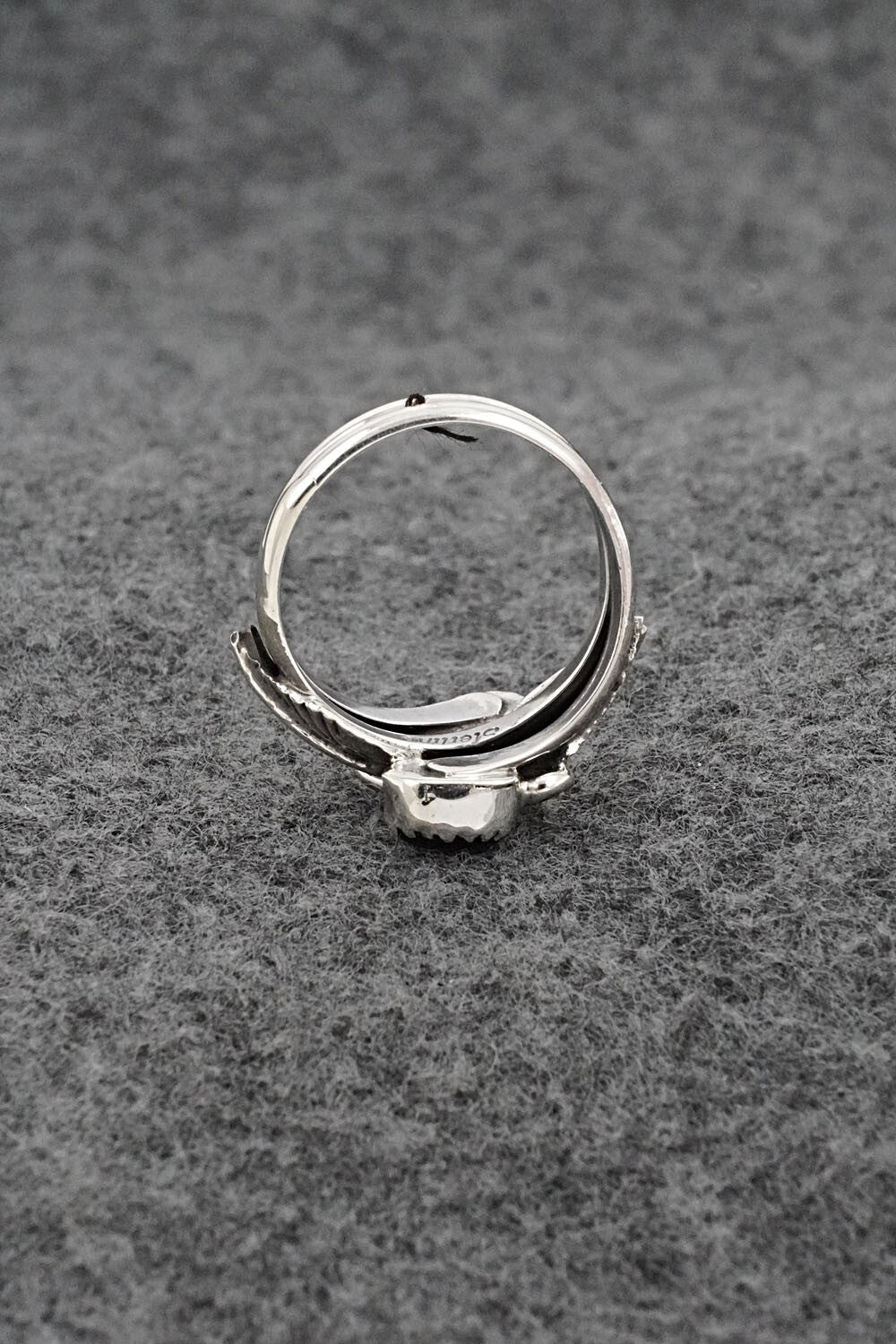 Onyx & Sterling Silver Ring - Harry B. Yazzie - Size 6.5