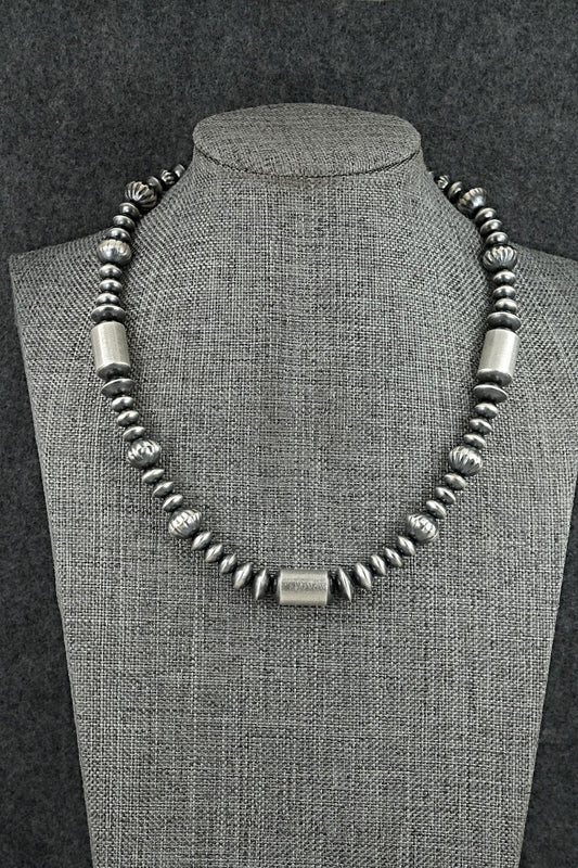 Sterling Silver Navajo Pearl Necklace 16" - Tonisha Haley