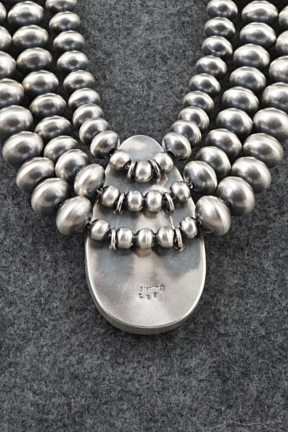 White Buffalo & Sterling Silver Navajo Pearl Necklace - Gruber & Halwood