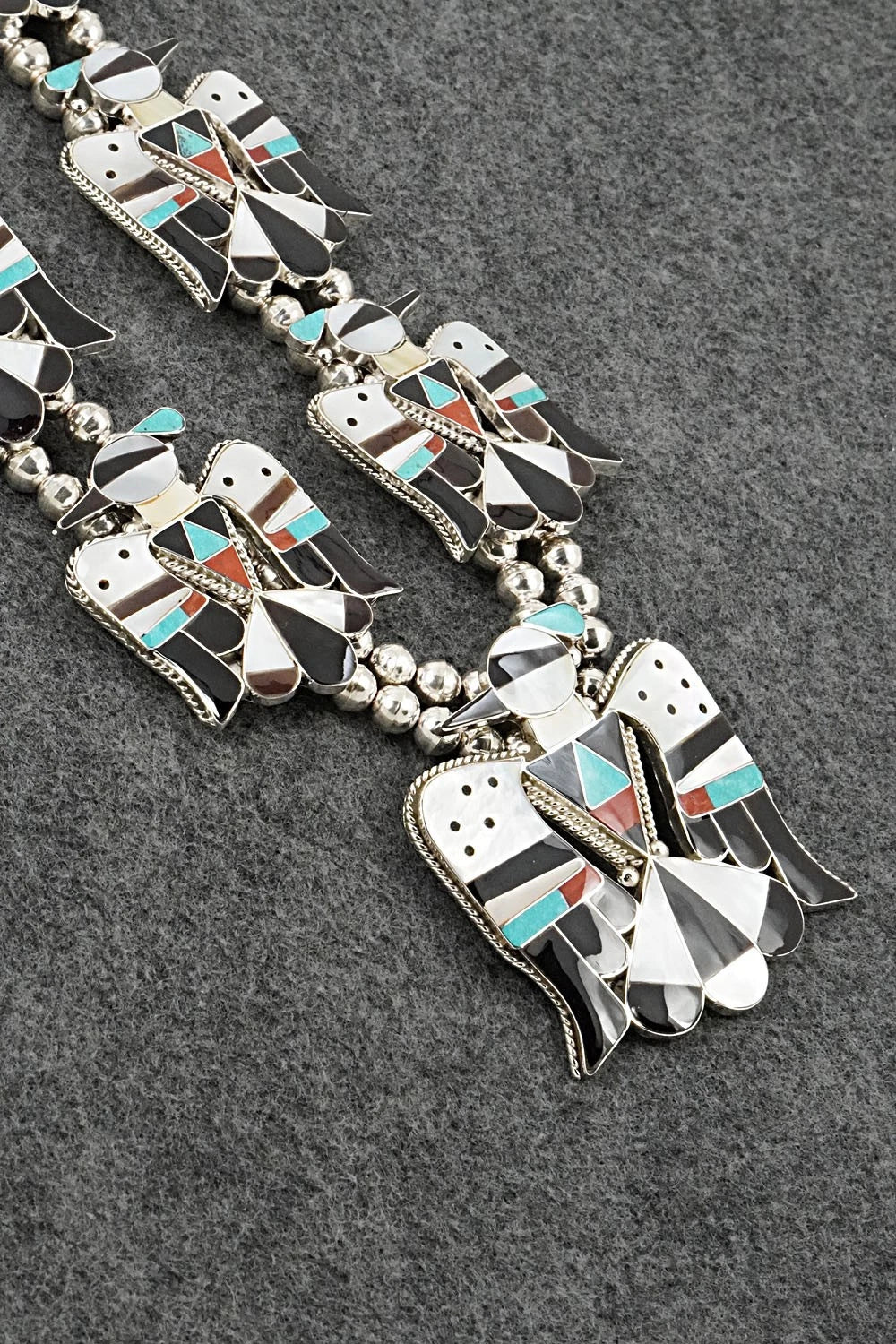 Multi-Stone & Sterling Silver Inlay Necklace Set - Corraine Shack