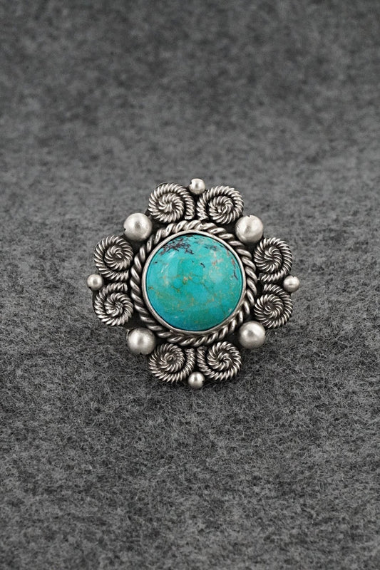 Turquoise & Sterling Silver Ring - Michael Calladitto - Size 7