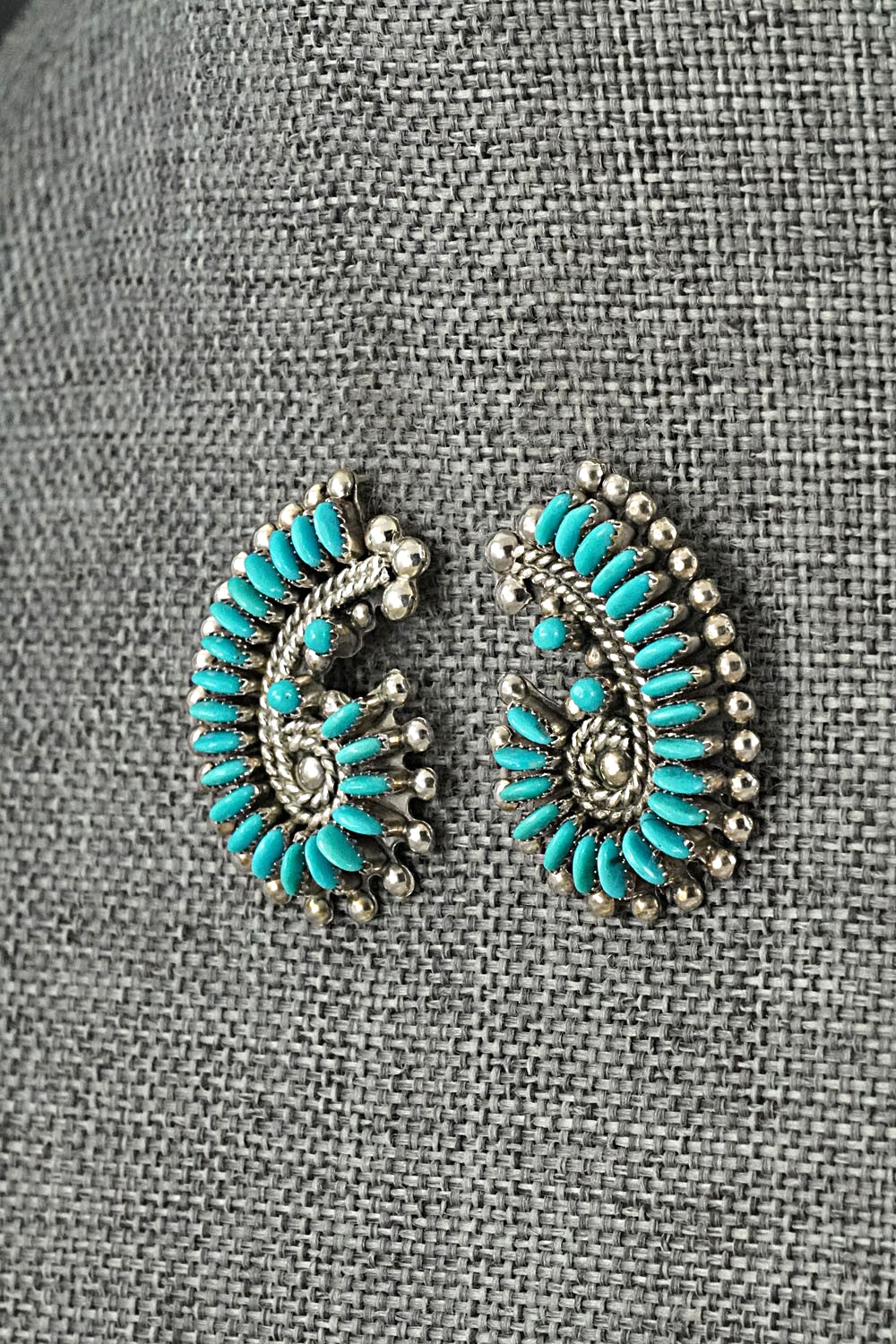 Turquoise & Sterling Silver Earrings - Connie Wyaco