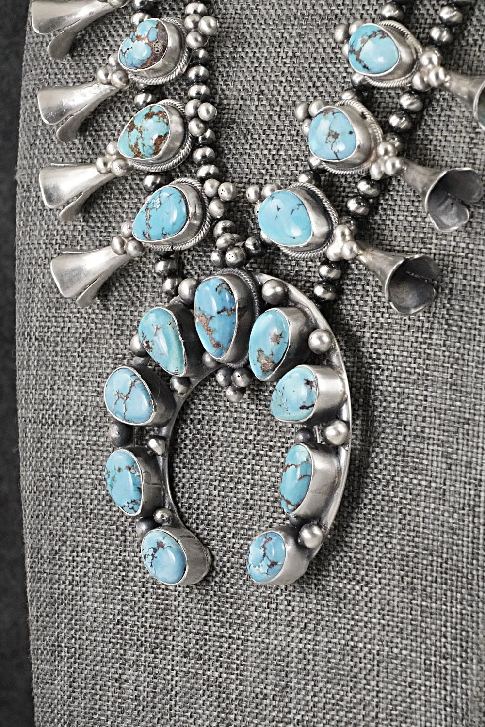 Turquoise & Sterling Silver Squash Blossom Set - Darrin Livingston