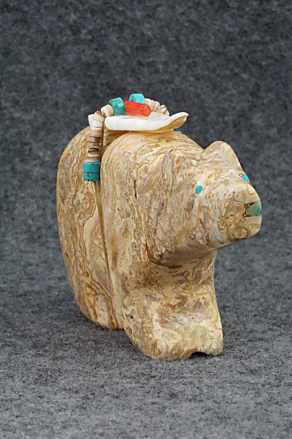 Bear Zuni Fetish Carving - Rodney Laiwakete