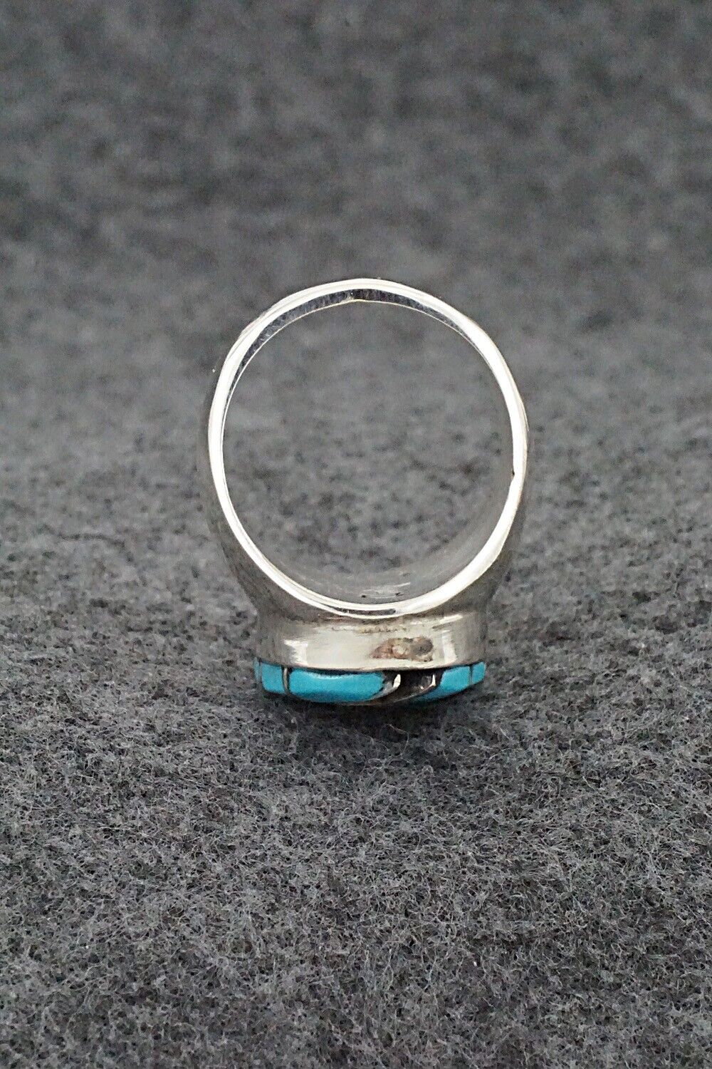 Turquoise & Sterling Silver Inlay Ring - Amy Wesley - Size 9