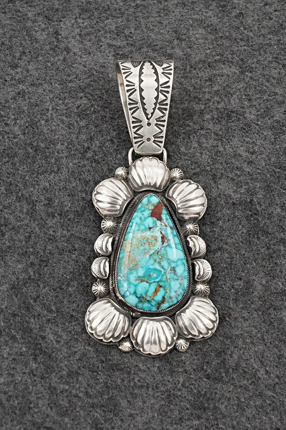 Turquoise & Sterling Silver Pendant - Calvin Martinez