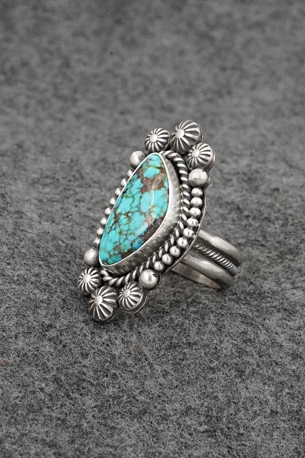 Turquoise & Sterling Silver Ring - Michael Calladitto - Size 7.5