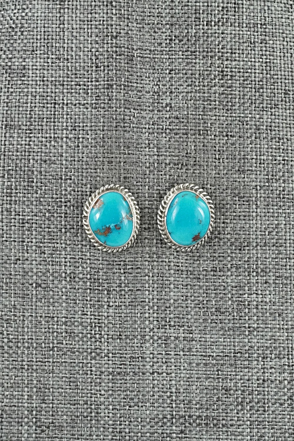 Turquoise & Sterling Silver Earrings - Eugene Gruber