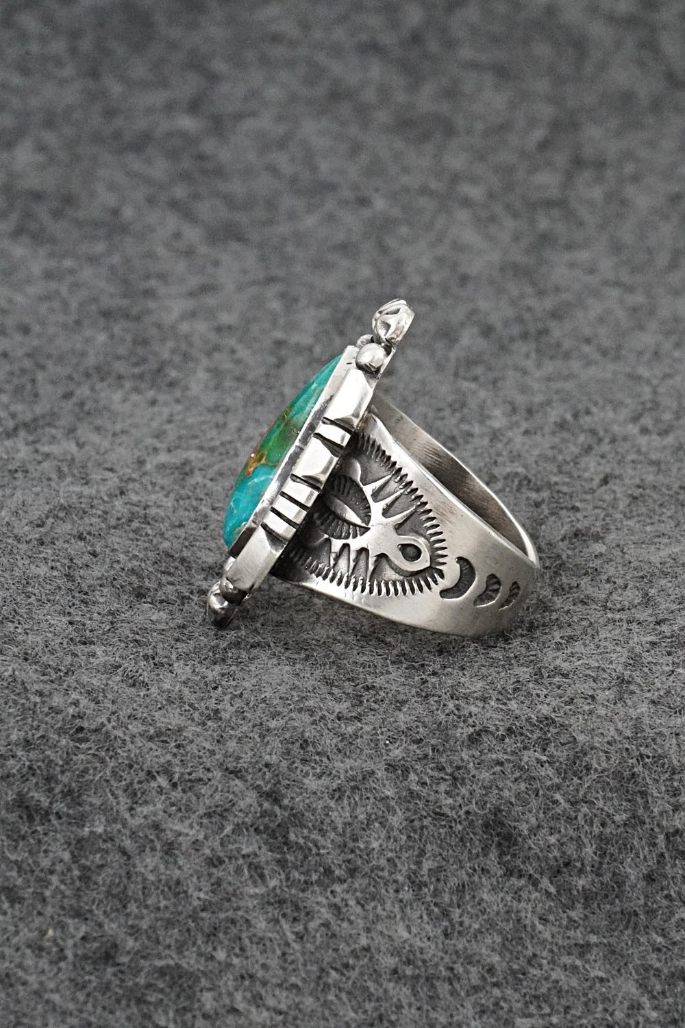 Turquoise & Sterling Silver Ring - Samuel Yellowhair - Size 7