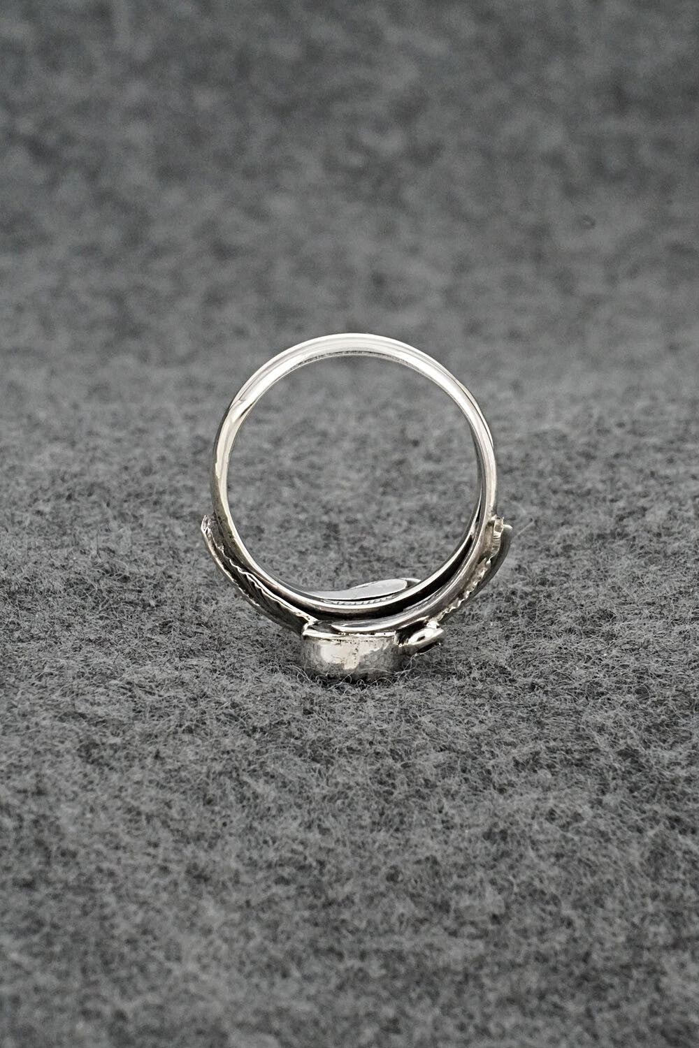 Onyx & Sterling Silver Ring - Harry B. Yazzie - Size 7