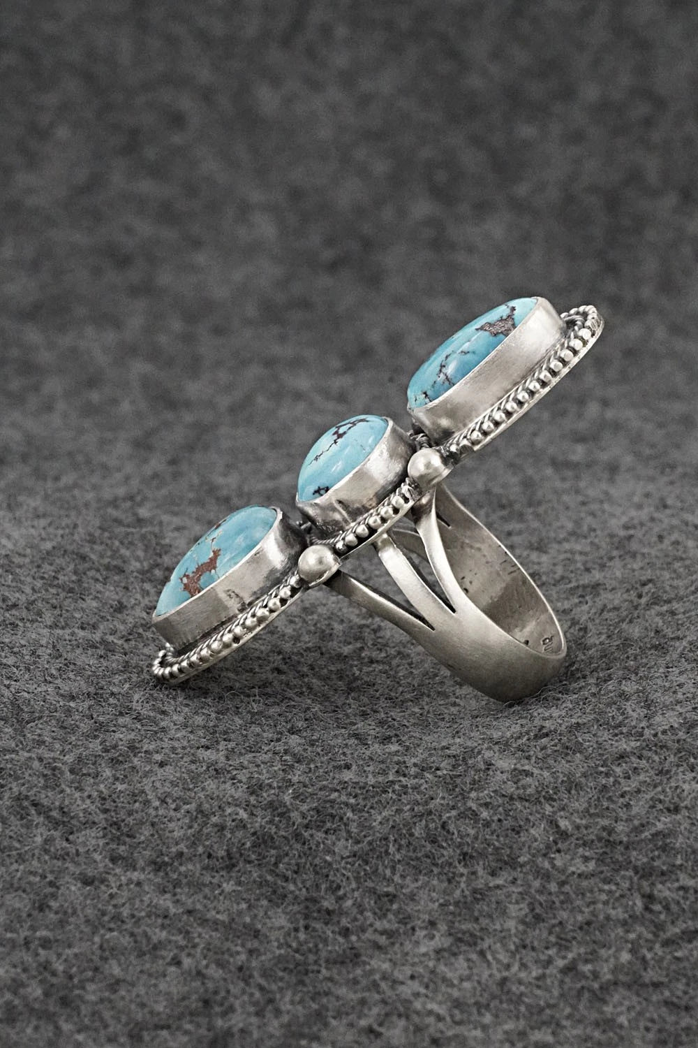 Turquoise & Sterling Silver Ring - Bobby Johnson - Size 8.5
