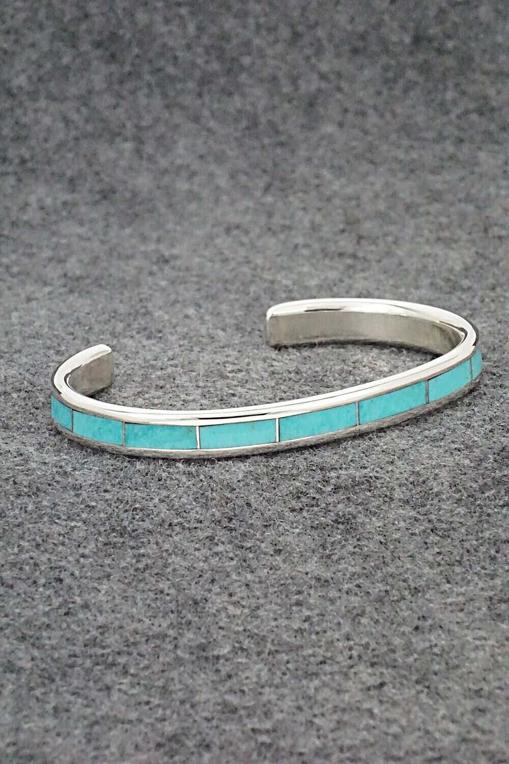 Turquoise & Sterling Silver Inlay Bracelet - Larry Loretto