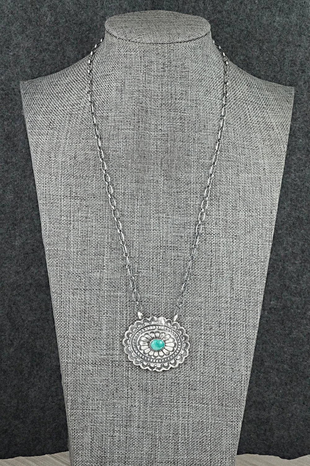 Turquoise & Sterling Silver Necklace - Adrienne Gordon