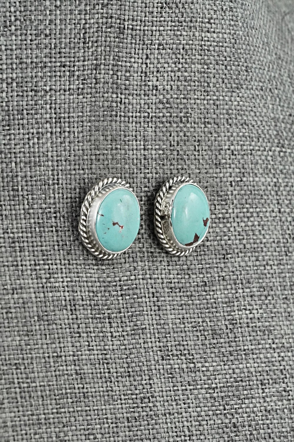 Turquoise & Sterling Silver Earrings - Eugene Gruber