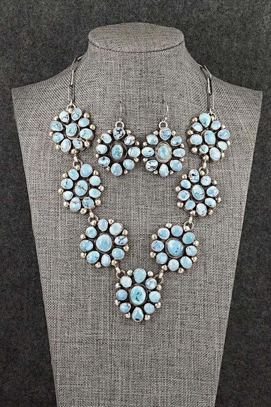 Turquoise & Sterling Silver Necklace and Earrings Set - Kathleen Livingston