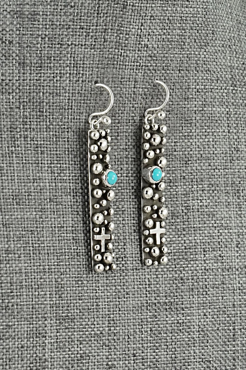 Turquoise & Sterling Silver Earrings - Akee Douglas