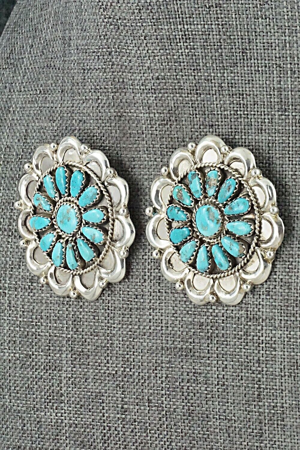 Turquoise & Sterling Silver Earrings - Justina Wilson