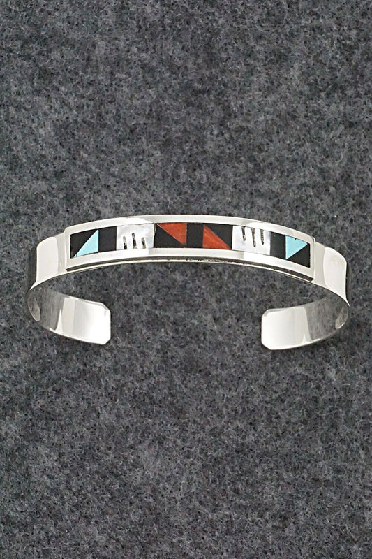 Multi Stone & Sterling Silver Inlay Bracelet - Leander Othole