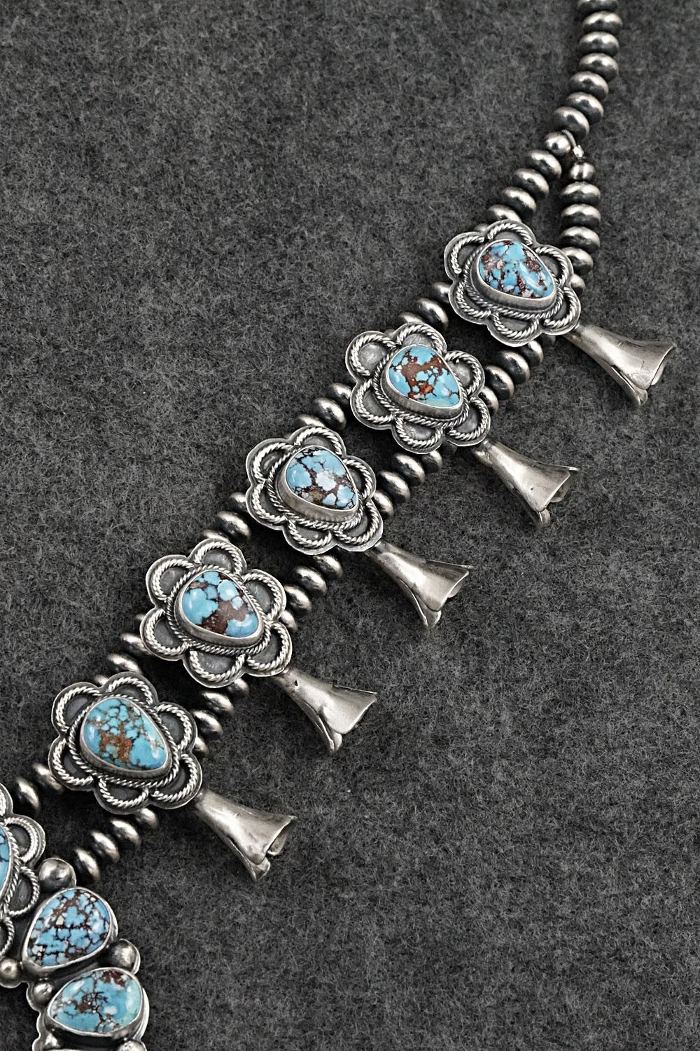Turquoise & Sterling Silver Squash Blossom Set - Darrin Livingston
