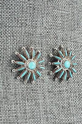 Turquoise & Sterling Silver Earrings - Rena Cachina