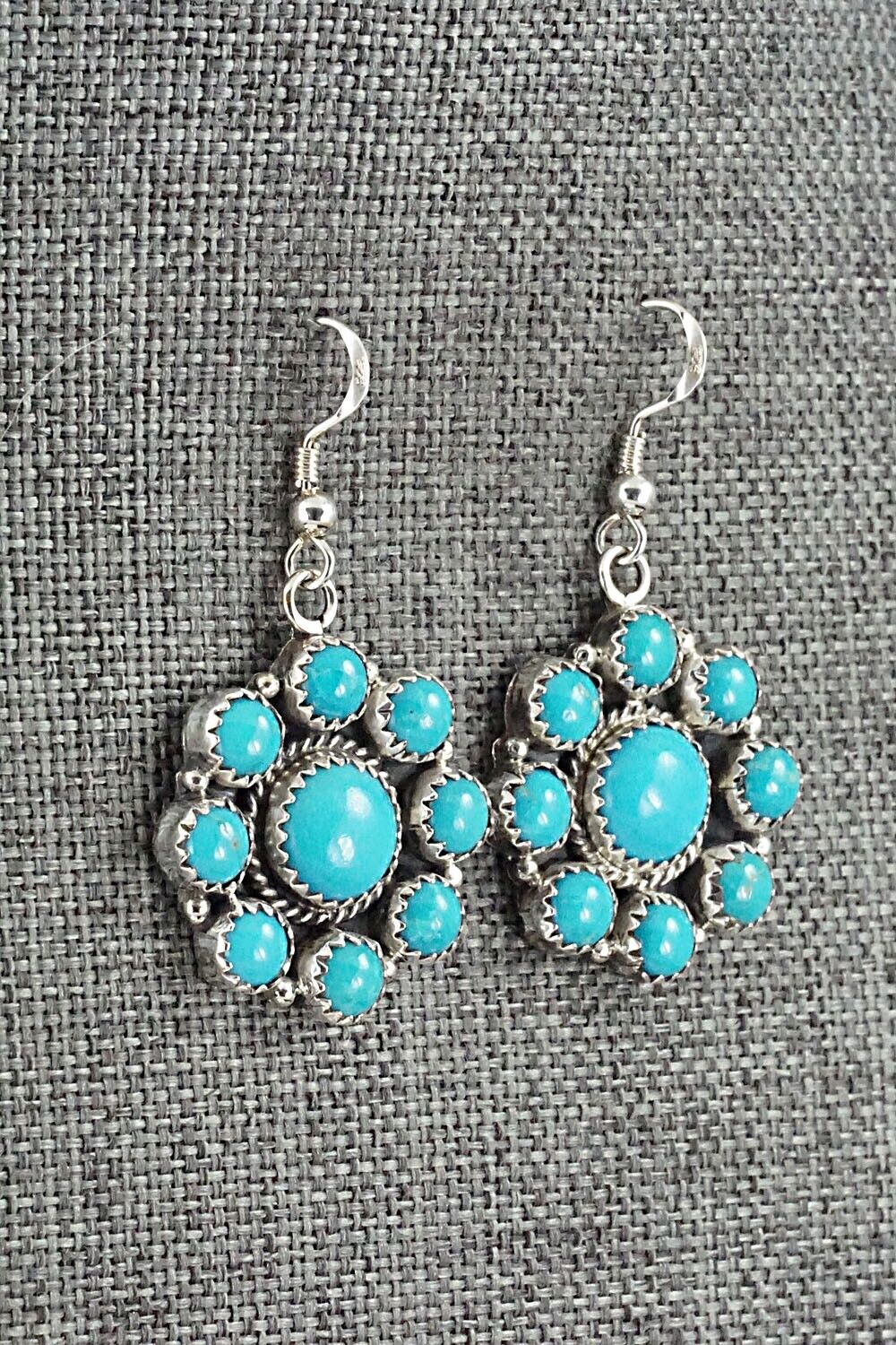 Turquoise & Sterling Silver Necklace and Earrings Set - Anna Spencer