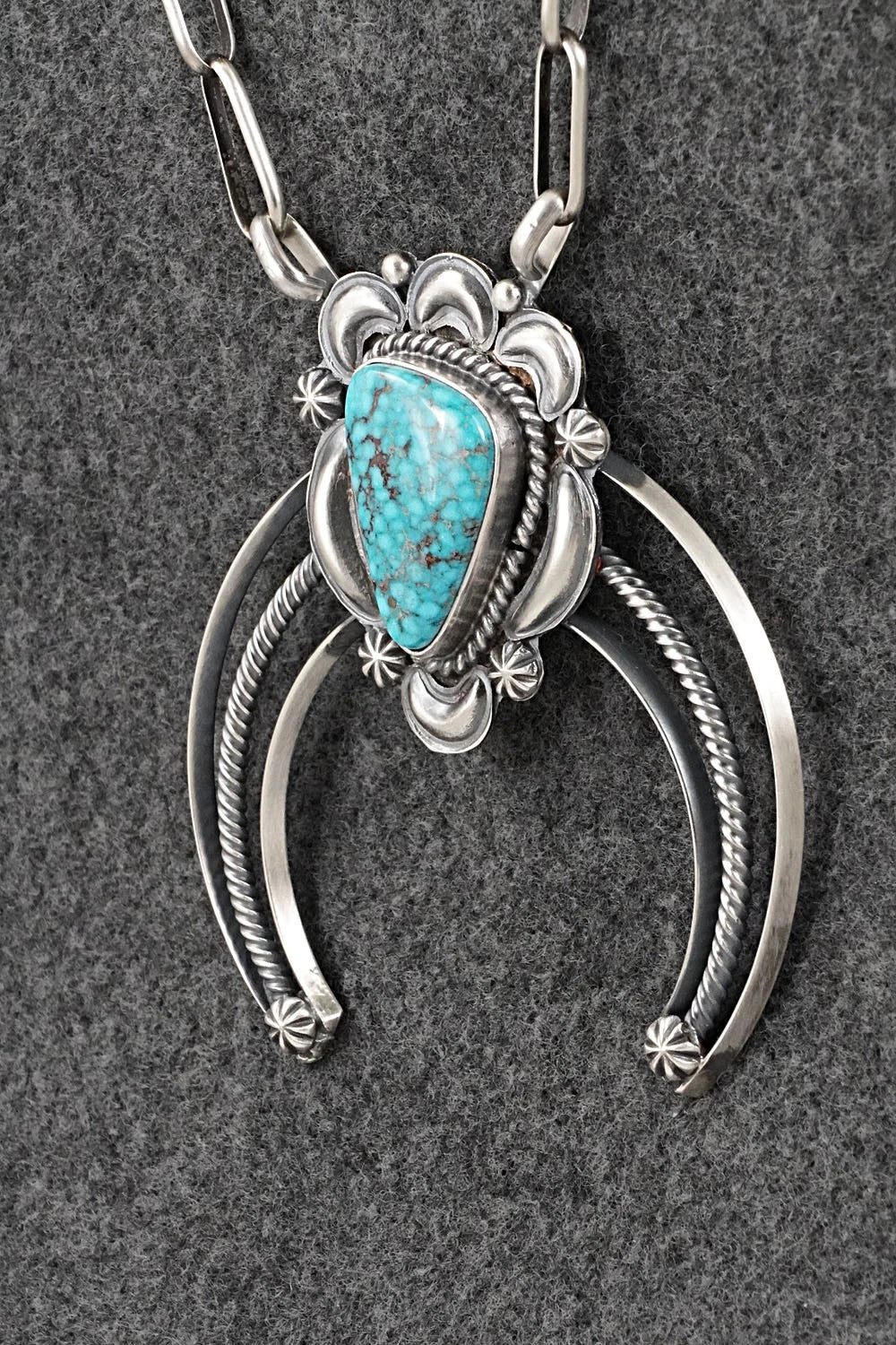 Turquoise & Sterling Silver Necklace - Raymond Delgarito
