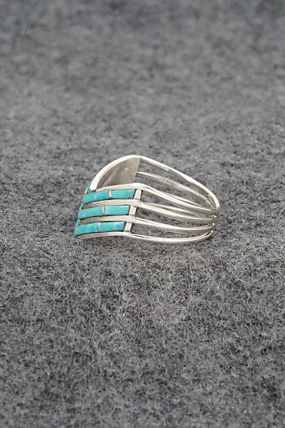 Turquoise & Sterling Silver Ring - Andrew Enrico - Size 10