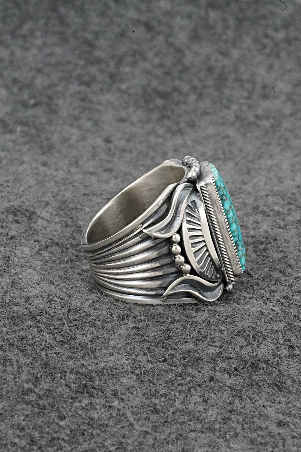 Turquoise & Sterling Silver Ring - Delbert Gordon - Size 11.5