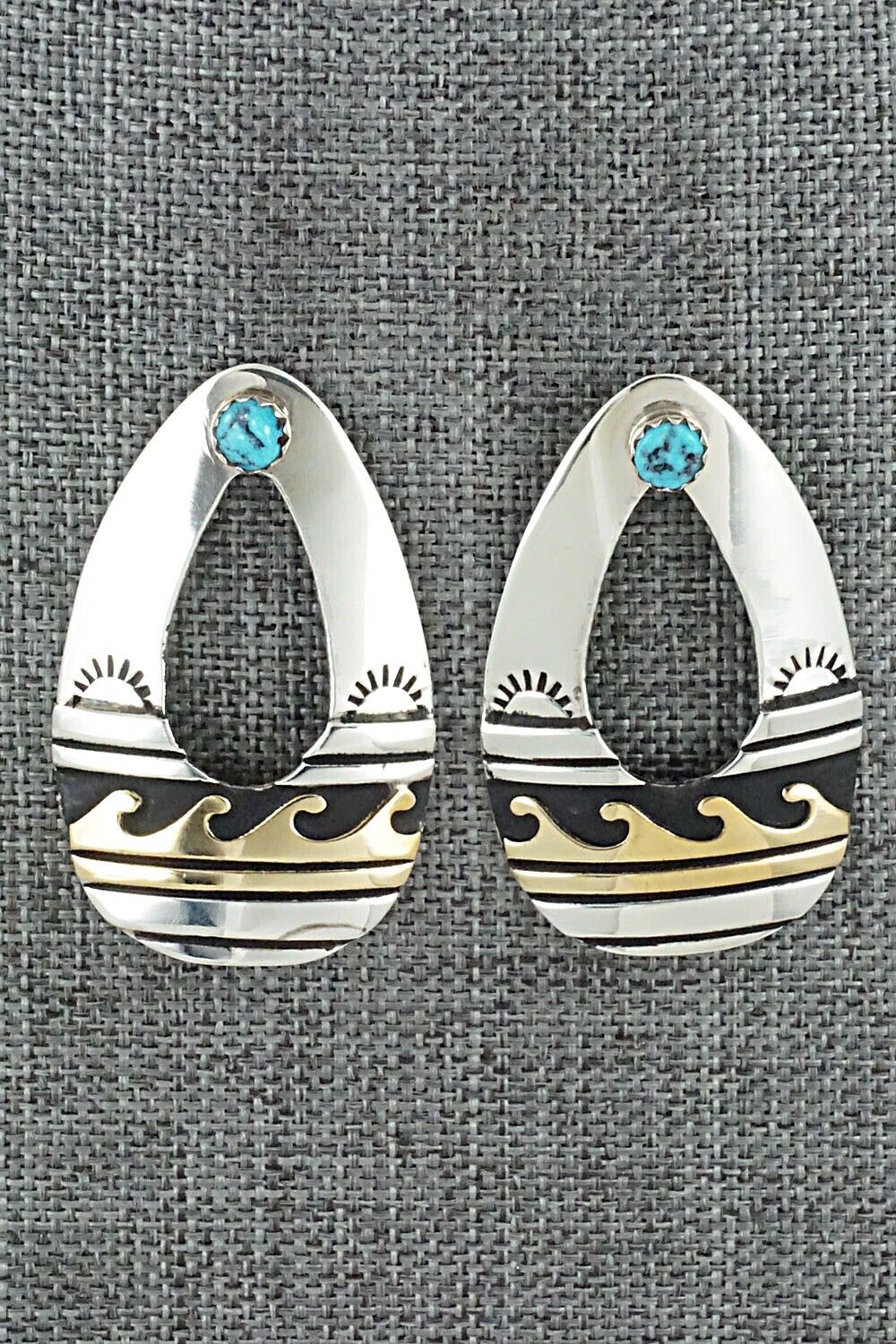 Turquoise & Sterling Silver Earrings - Rosita Singer